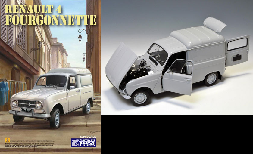 茄子紺 良状態 エブロ 1/24 ルノー4 フルゴネット Renault 4 Ebbro